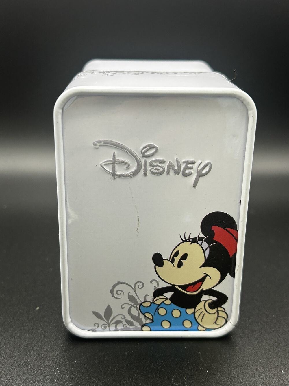 Disney Minnie Mouse Watch NIB Collectible Tin Molded Arm Hands Red Strap Papers